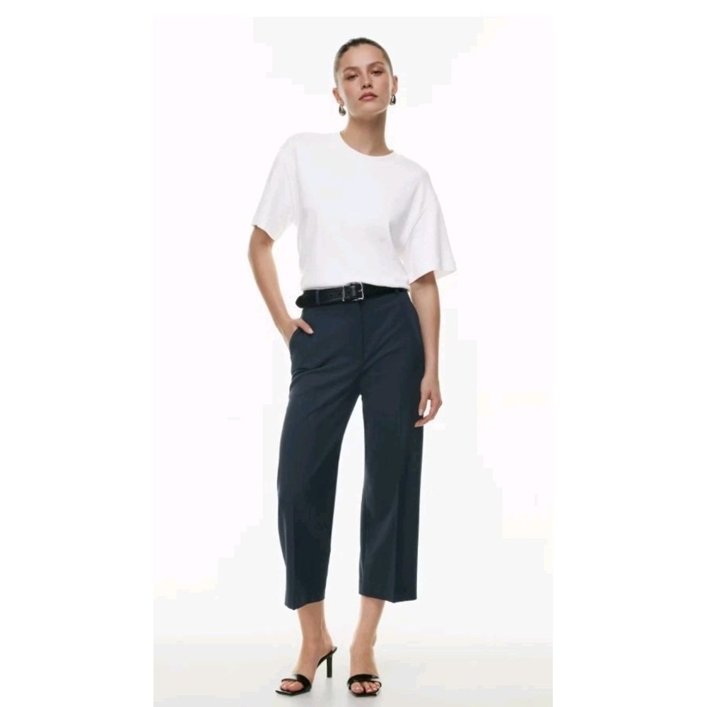 NWT Aritzia Babaton Women's Cropped High-Rise Agency Pant 95% Wool Black Sz 10